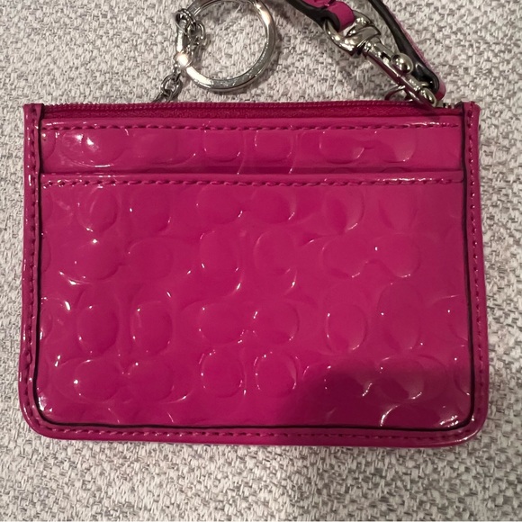 Coach SV/Magenta CC Wristlet Pink F48716 - Picture 7 of 14